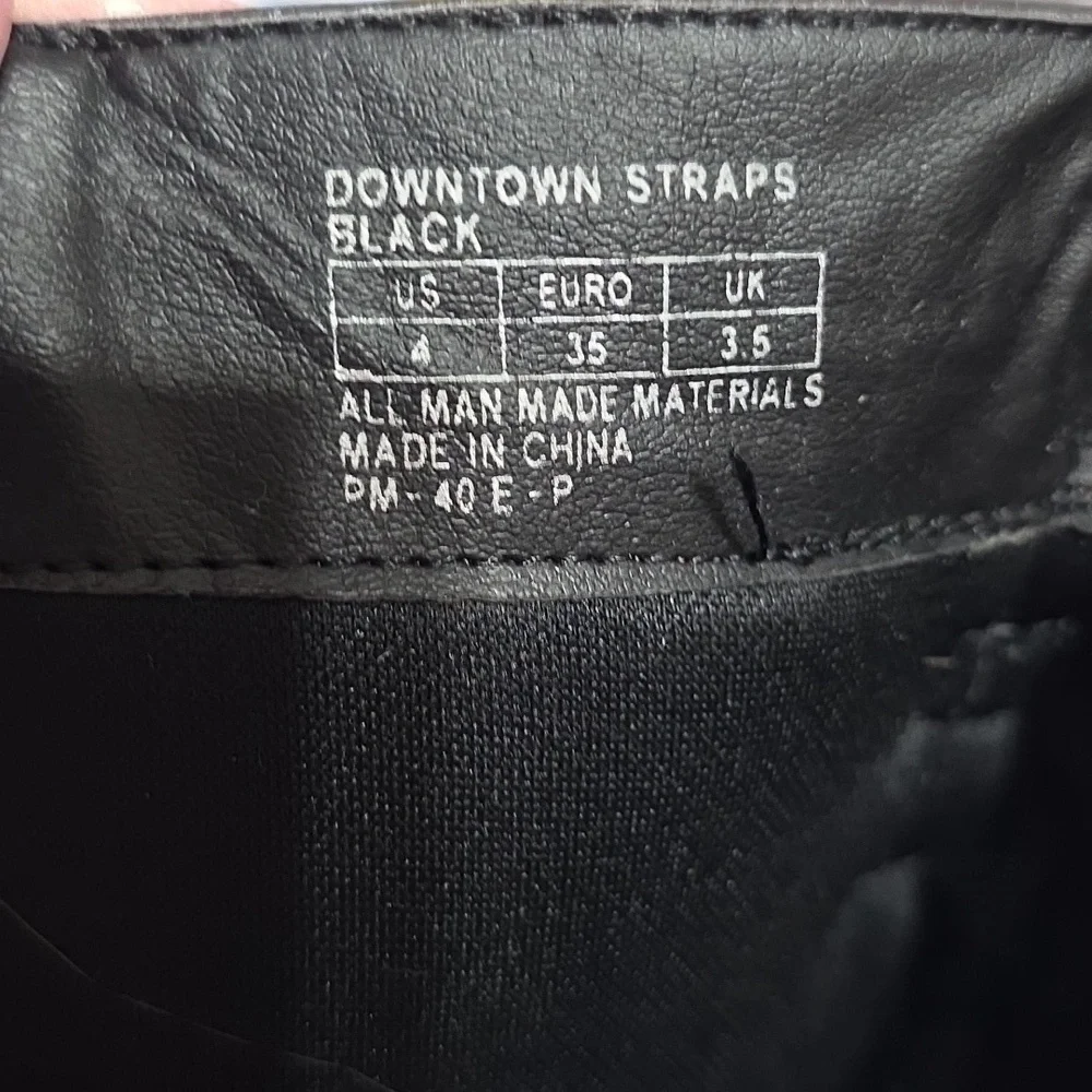 Kenneth Cole Downtown Straps Girls Tall Boots Black Zips Buckle Accents Sz 4 EUC
